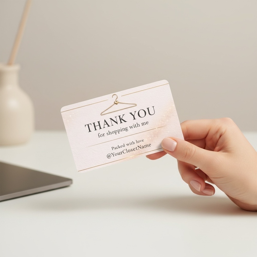 50 Minimal Thank You Cards | Neutral Elegant Packaging Inserts for Small Busines - Picture 3 of 4